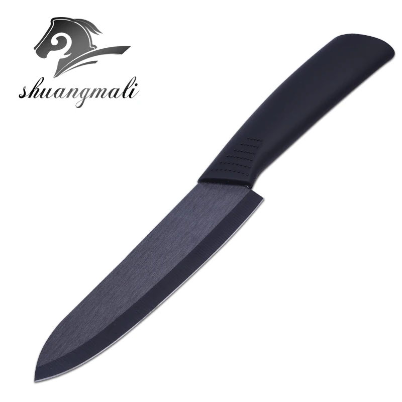 6Inch Home Kitchen Ceramic Knife Black Zirconia Utility Fruit Knife With Soft Touch TPR Handle