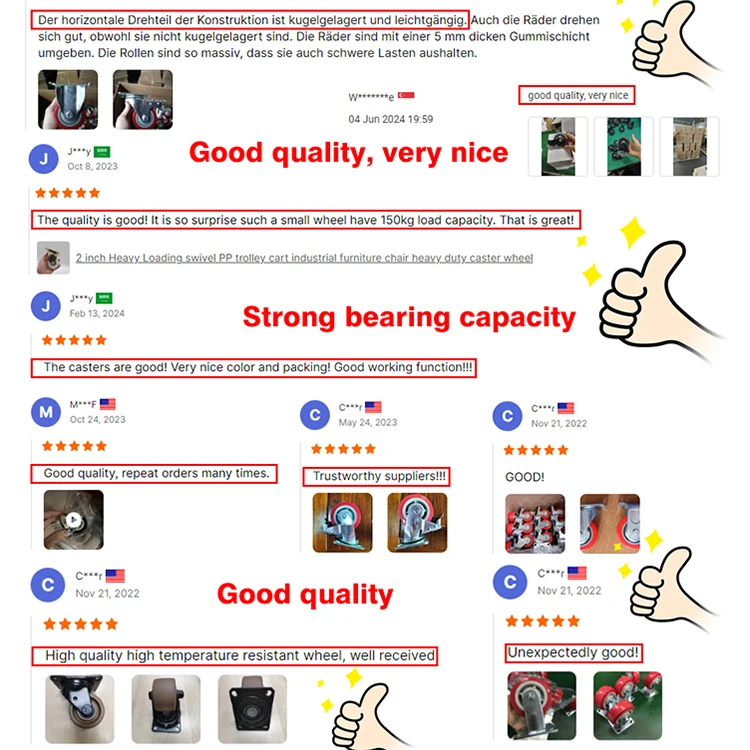 Industrial Caster Wheel 3/4/5/6 Inch Pp Caster Wheel With Double Bearings For Warehouse