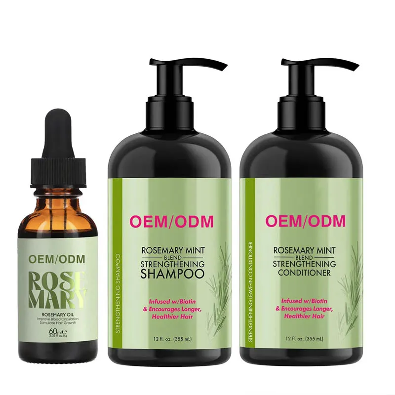 Custom Professional Salon Hair Shampoo Private Label Organic Natural Rosemary Mint Strengthening Shampoo