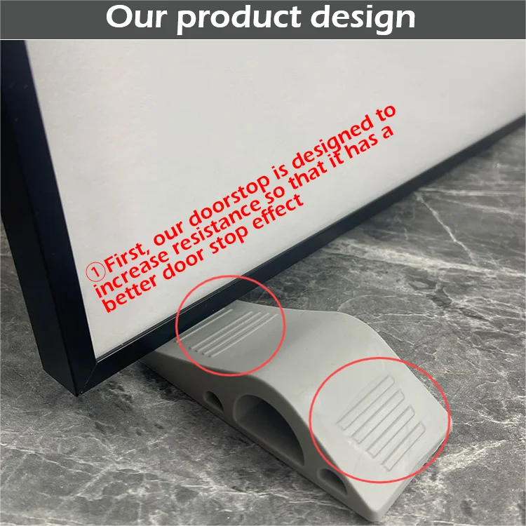 Fast Delivery Doorstops Heavy Duty Tpr Door Stoppers Wedge Security Door Stops With Wall-mounted Holder Works On All Floor Types
