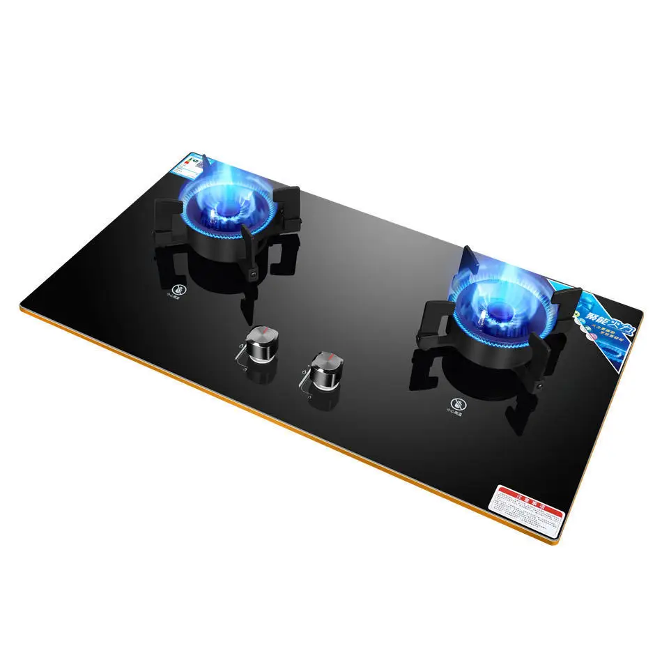Домашняя газовая плита с 2 горелками из закаленного стекла, настольная газовая плита со съемной горелкой