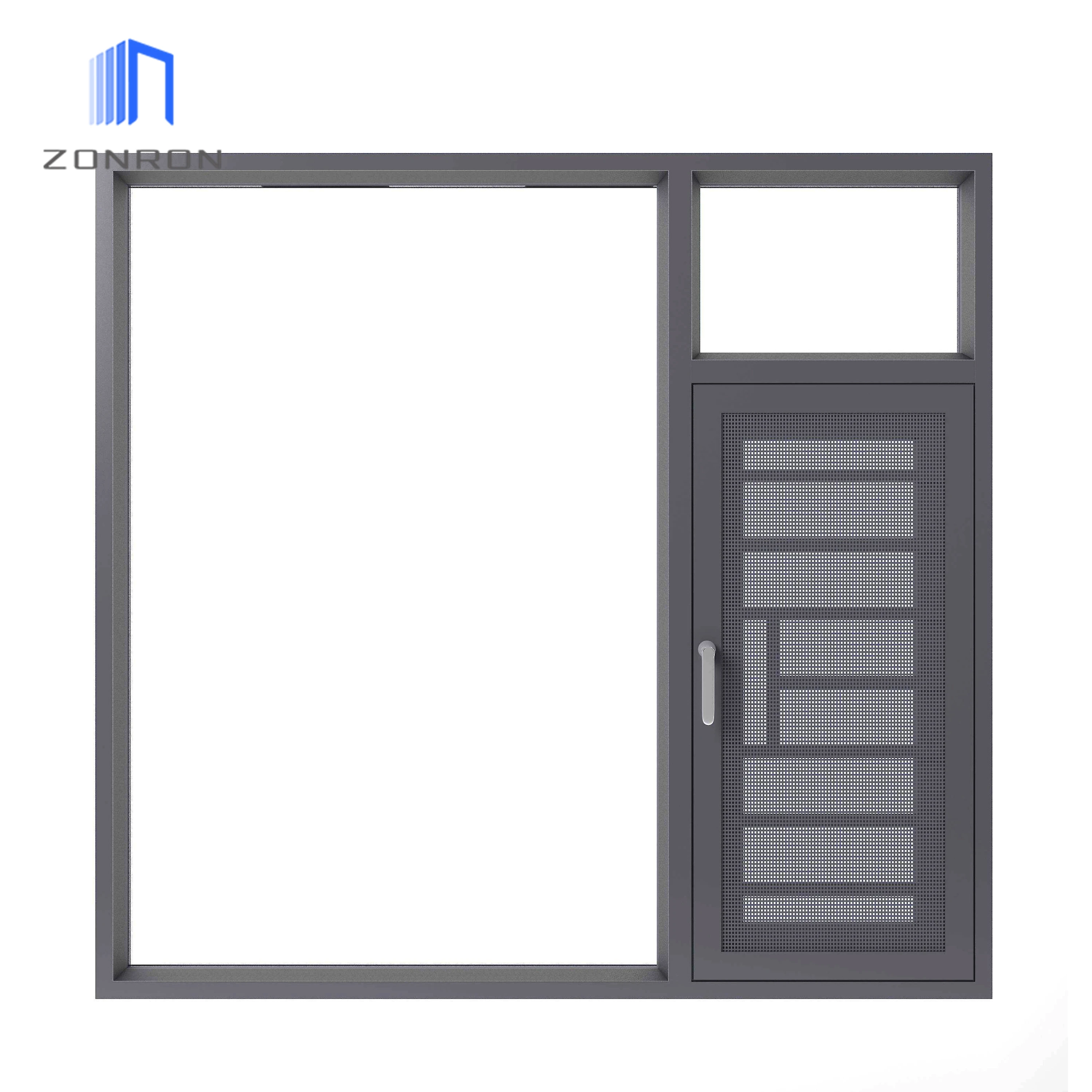 Zonron As2047 Cheap Price Aluminium Profile Windproof Glass Windows Latest Designs Powder Coated Aluminum Alloy Frame Window