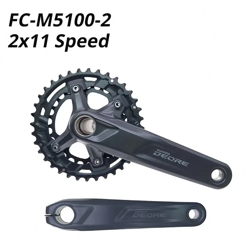 HLM Shimano DEORE M5100 2x11s 2-PIECE FRONT CHAIN CRANKSET FC-M5100-2 11 SPEED MTB mountain bike CRANKARM