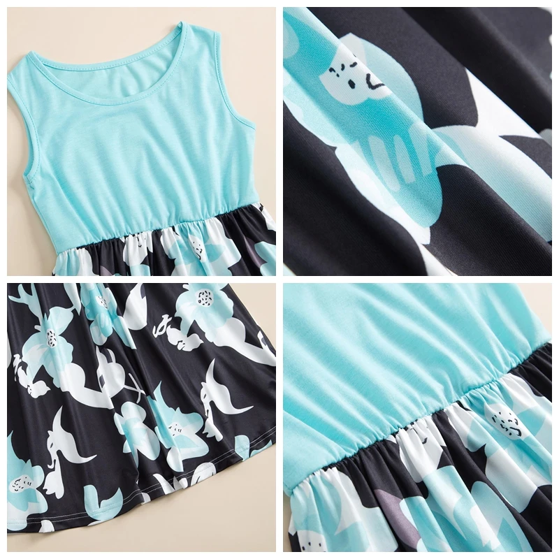Family Matching Outfits Elegant wholesale clothing Floral Long dress Mom and Daughter Same Dress Mommy and me onesies dresses