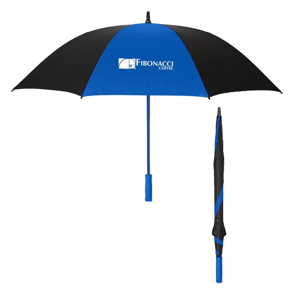High quality straight silk screen printing matched color golf umbrella