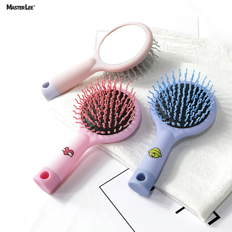 Custom logo Cartoon Adorable Cute airbag massage brush girl air cushion comb creative massage pocket mirror comb