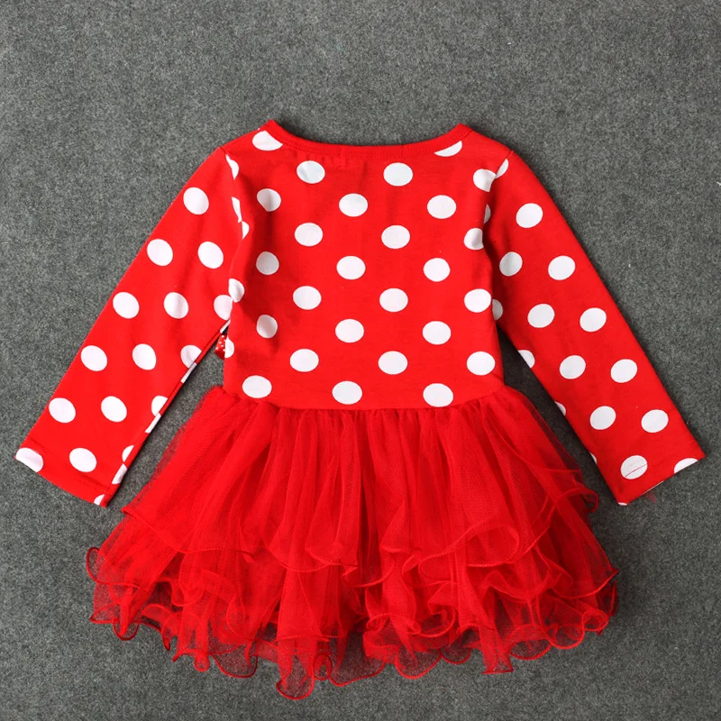 New Products Christmas Clothes Girls Dress Long Sleeve Santa Claus Pattern Kids Tutu Skirt Lovely One-Piece