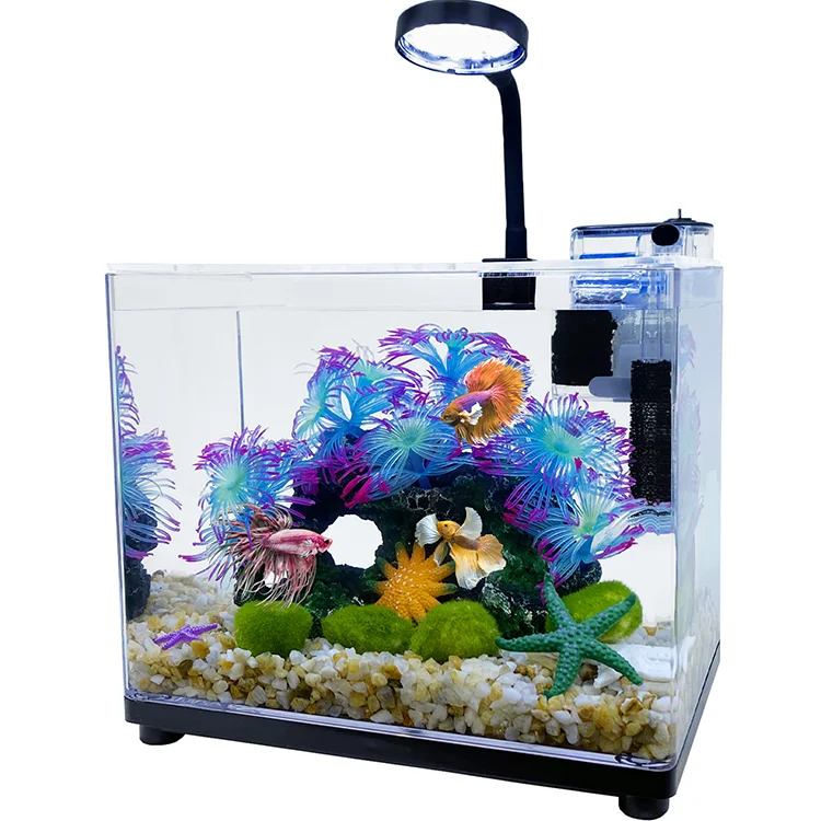Wholesale Fish Aquarium Small Desktop Fish Aquarium Accessories HD Home Mini Acrylic Aquarium Fish Tanks