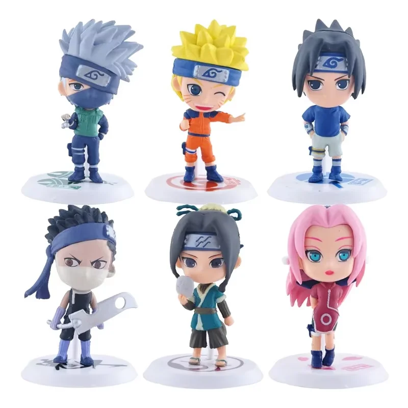 6pcs/set Hot Selling Anime Cosplay Gaara Kakashi Ninja Sasuke Cartoon Toy Model Decoration Action Figure