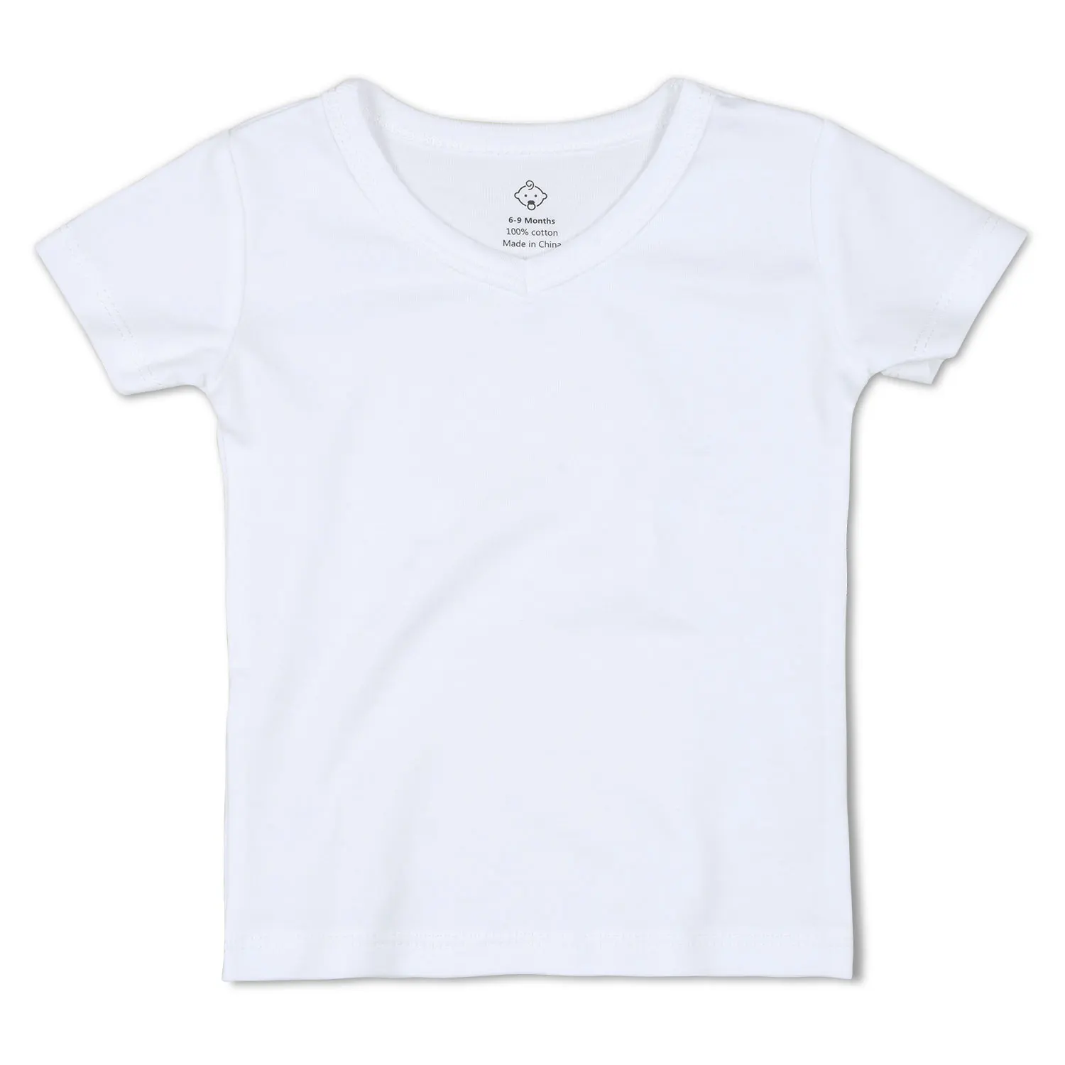 
High quality baby summer clothes wholesale price V-Neck Shirts solid color cotton baby t shirt 