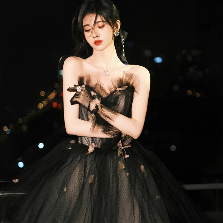 2023 New Evening Dress Dresses with Bras, Summer Celebrity Birthday Host, Feminine Style Annual Meeting Evening Dress