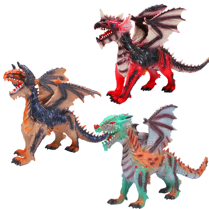 25 дюймов виниловые фигурки дракона дьявола игрушки со звуком мягкая резина реалистичная модель браконьера