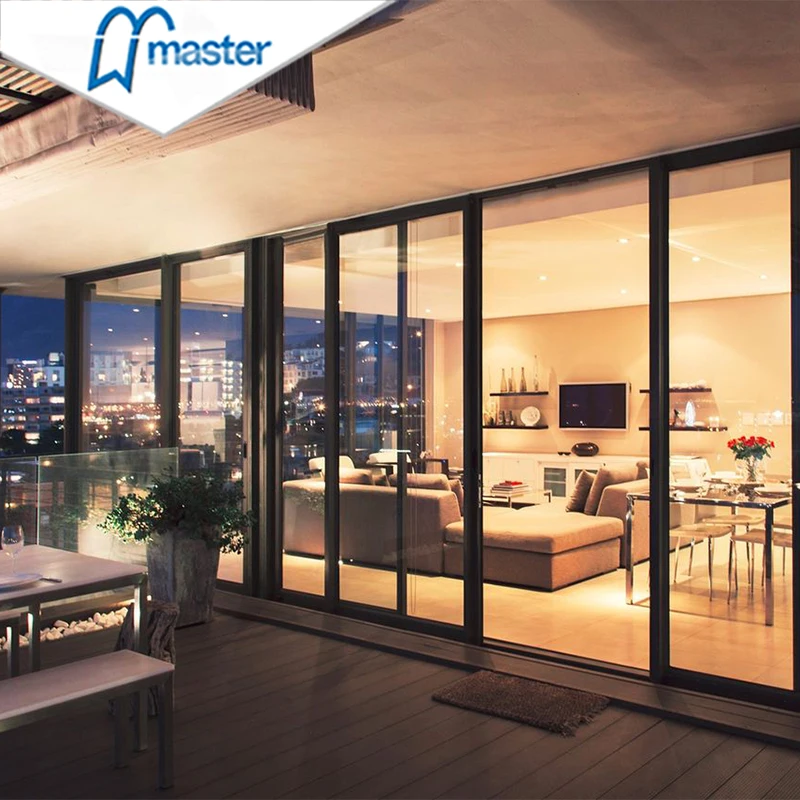 Modern Design 96 x 80 Sliding Patio Door Glass Sliding Doors Frameless Aluminum Sliding Doors