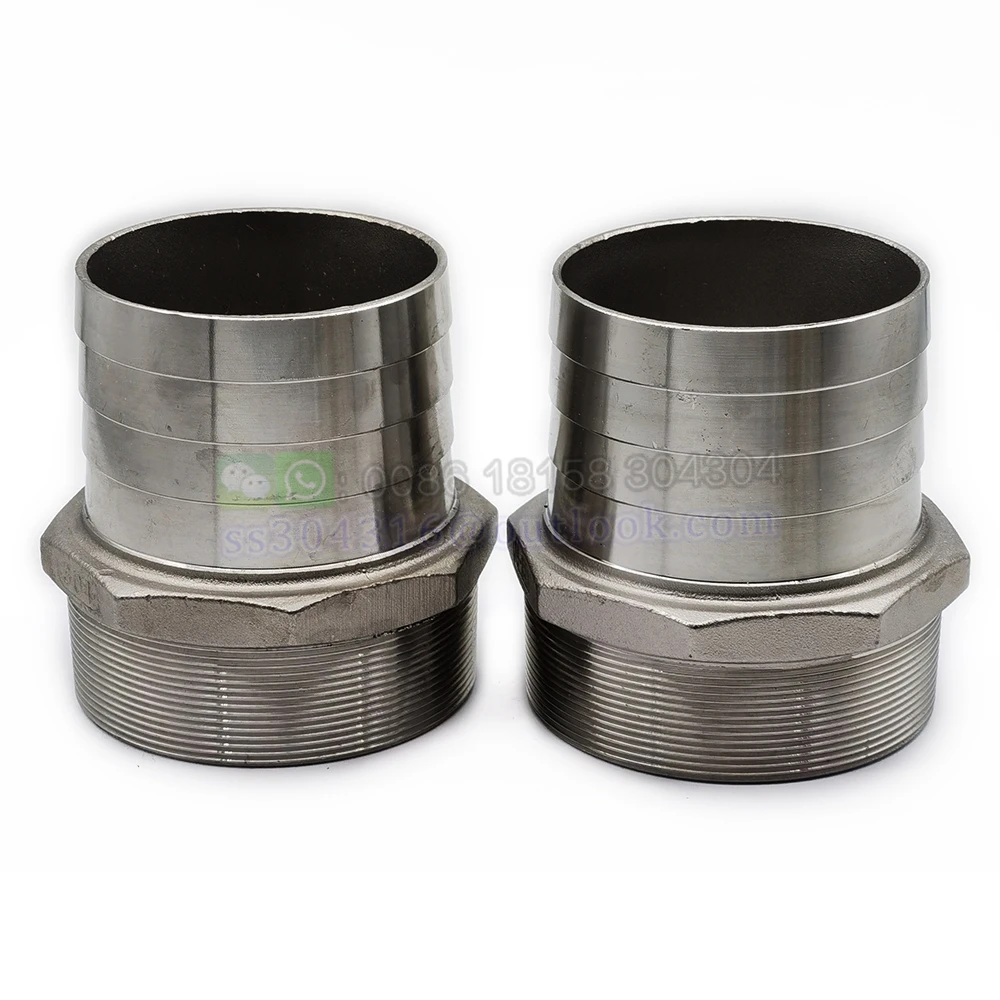 Stainless Steel Male Hose Barb Connector Male BSP NPT 4 inch to 4 inch hose barb Home Brew Fitting Water Fuel Air