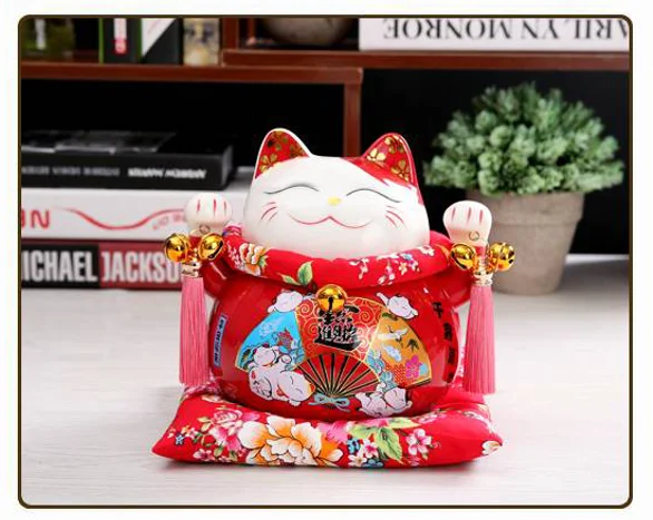 7 inch Wholesale Store Home Living Room Decoration Gifts Creative Gifts Japanese Lucky Fortune Maneki Neko Ceramic piggy bank