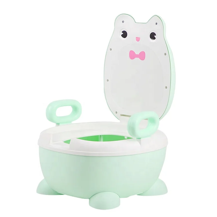 BPA free stock wholesale easy cleaning frog simple design plastic baby potty