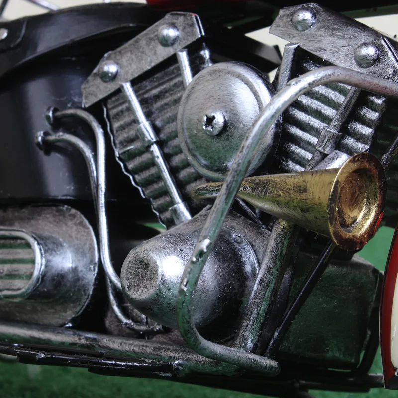 handmade vintage metal motorcycle model