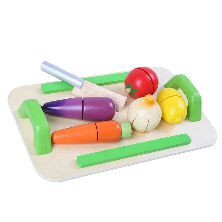 Educational toy wooden Children Pretend Play Food Cutting Toy Fruit Vegetable Kid Kitchen Toy for gift