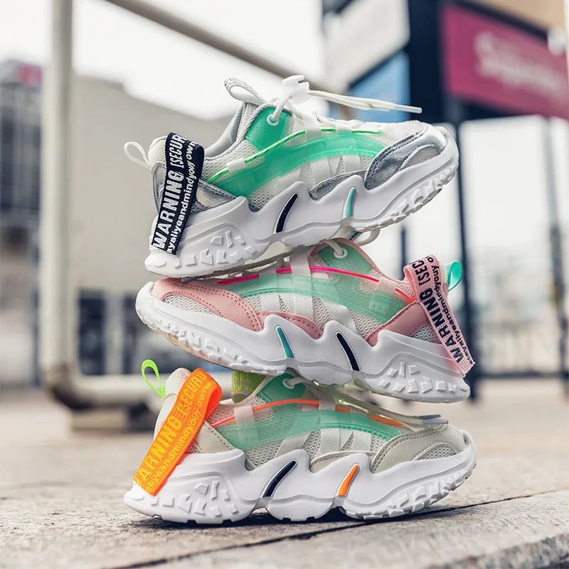 2022 Boys Girls Casual Sports Sneakers Toddler Little Big Kids Lightweight Trainers Children School Chunky Athletic Tennis Shoes