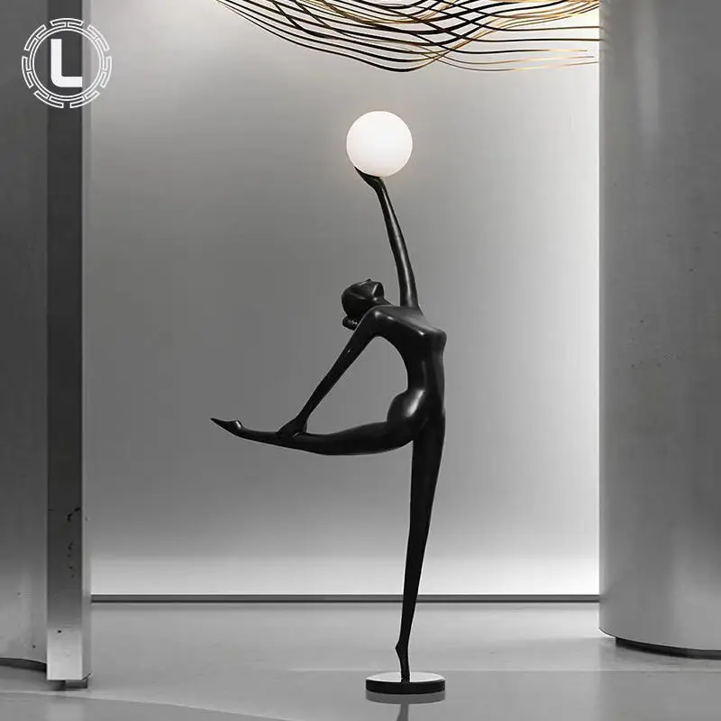 Hotel Living Room Nordic Corner Resin Sculpture Floor Light Modern Minimalist Designer Art Decoration Standing Led Floor Lamp