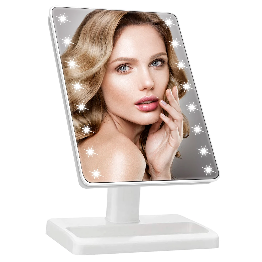  SINRI NEW Portable Lighted 180 Degree Rotation Battery Powered LED Vanity Makeup Mirror With 10X