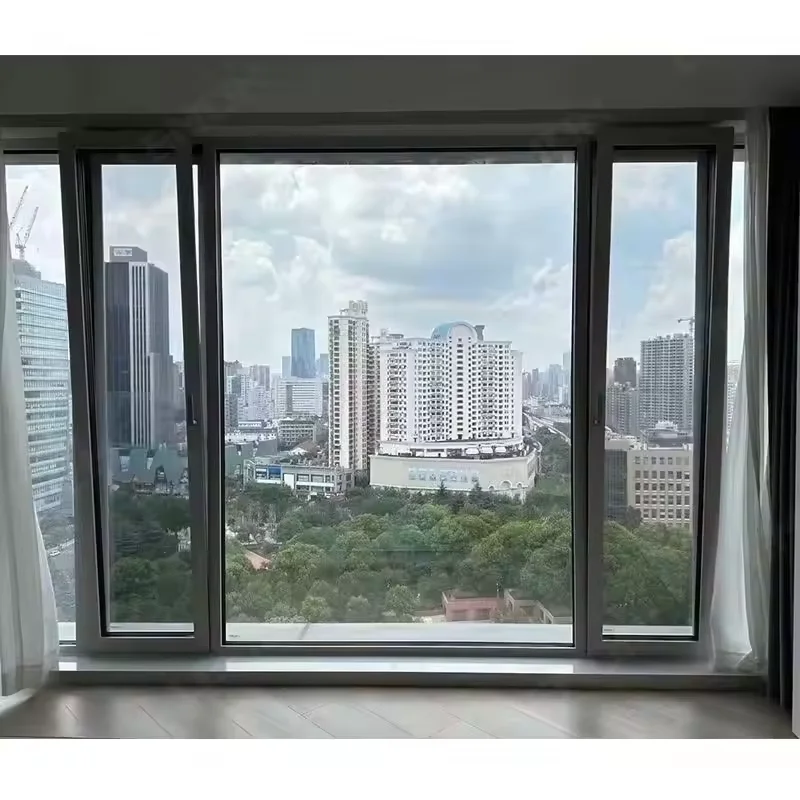 High Quality Hurricane Impact Tempered Glass Double Glazed aluminum windows Balcony Aluminum Casement Window