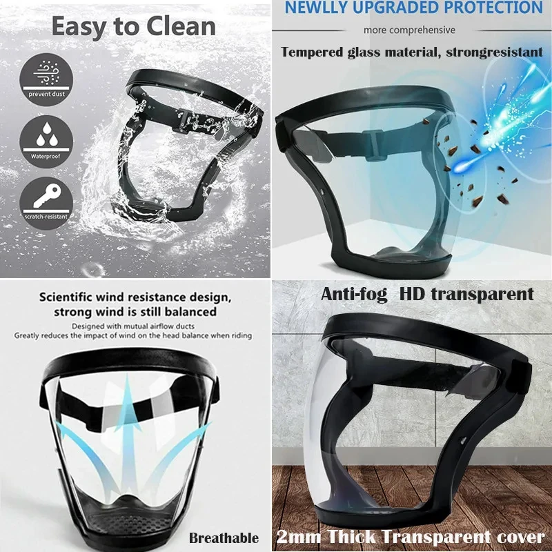 Transparent Facial Protector Face FaceMask Protective Outdoor Safety Mask Head Cover Work Protection Splashproof Protection Mask