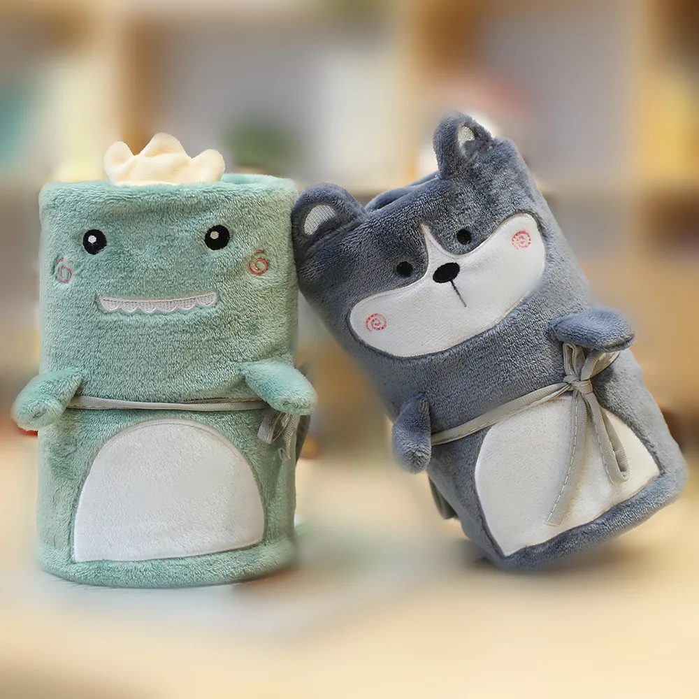 Soft Kids Dinosaur Roll Throw Plush Flannel Blanket Baby 100% Fleece Polyester Blanket