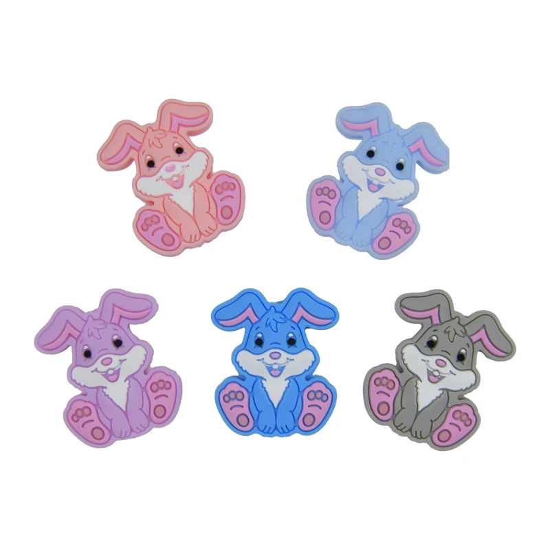 custom silicone soft teething  Animal Chewable Bead DIY wholesale silicone printed beads baby teething toys