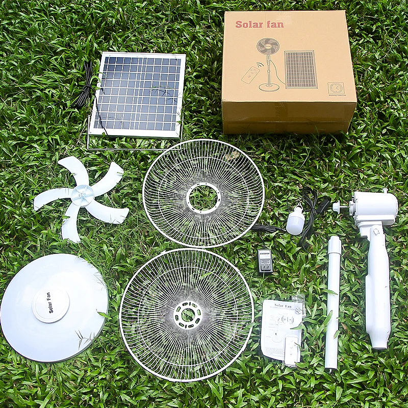 Solar Powered Fan 12v Rechargeable 16 Inch Solar Ceiling Fans For Home