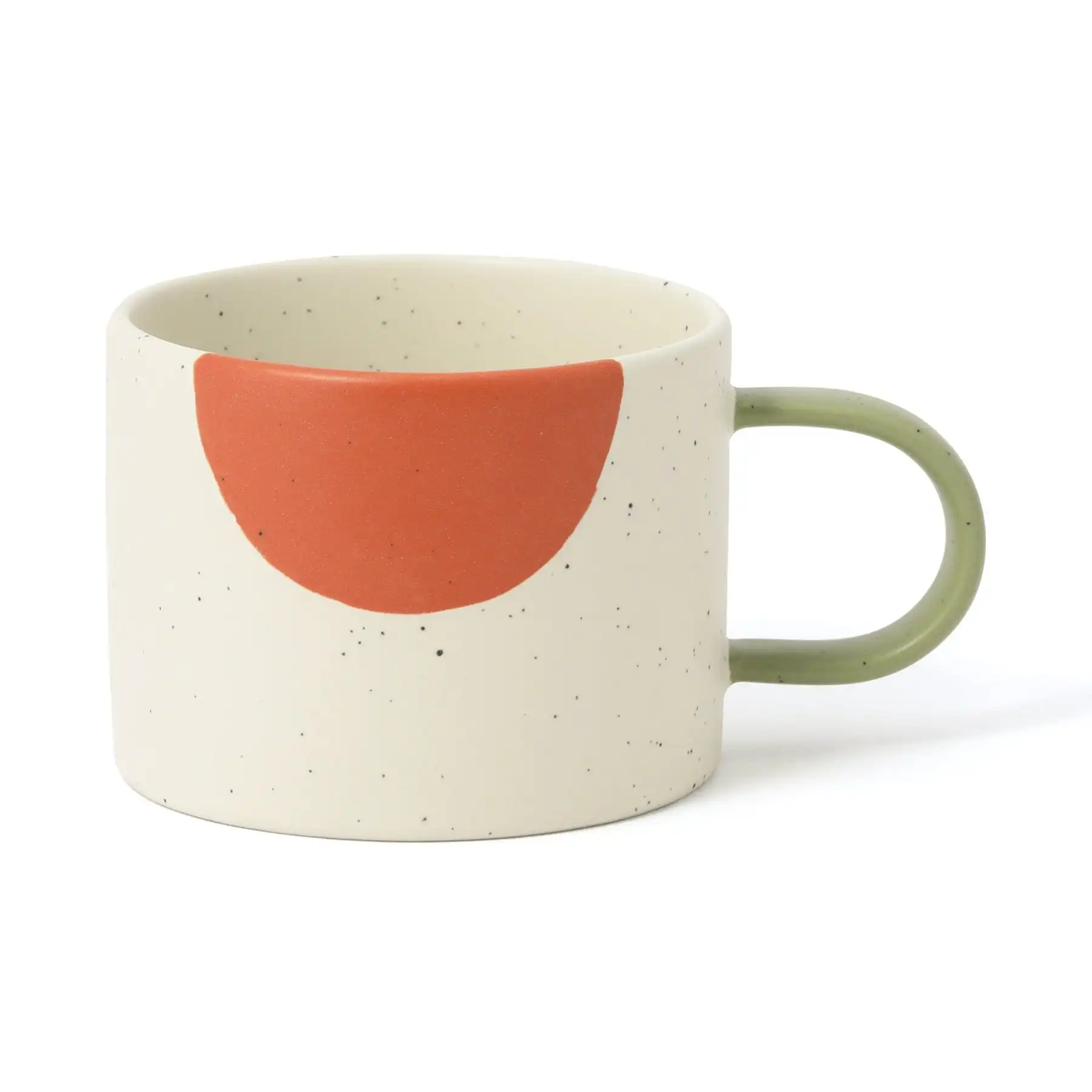 Cylinder shape speckled glaze high quality stoneware coffee tea set customizable ceramic cappuccino coffee mug for gift