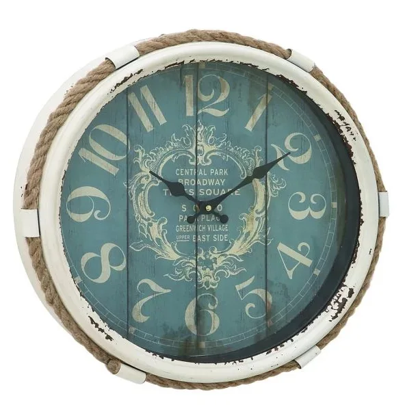 
 Европейские ретро римские 43 см железные Настенные часы Тихий гостиной американская личность конопляные декоративные часы креативные настенные часы  