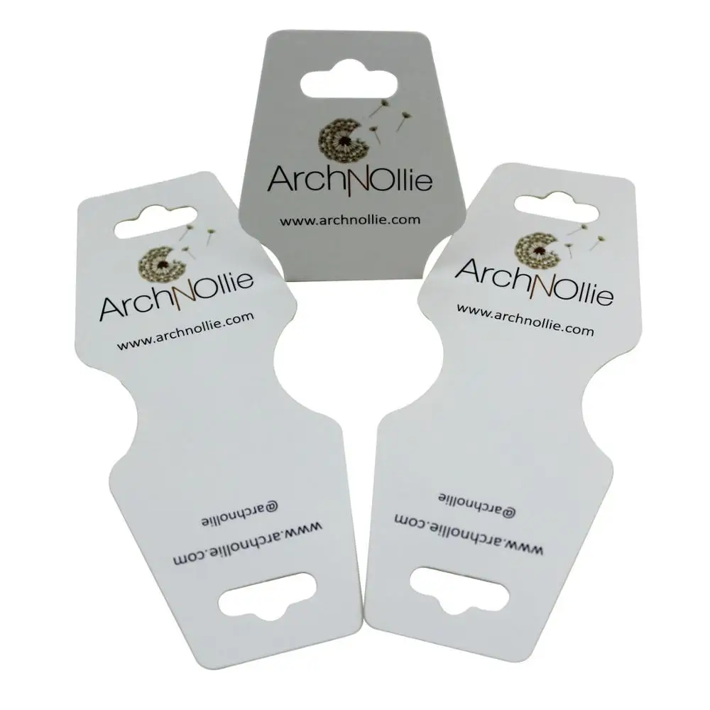 Customized White Paperboard Headband Retail Hanger Display Cards