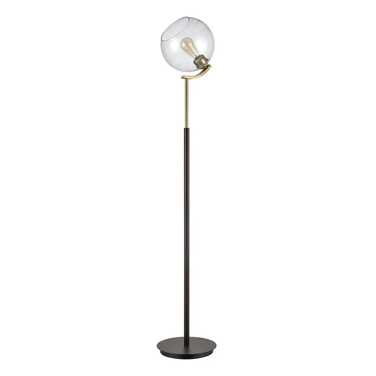 Scandinavian Floor Lamp Metal Round Glass Shade Adjustable Height Led Soft Warm Light For Home Lighting And Decoration