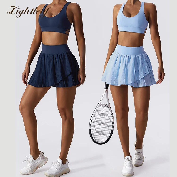 Ropa De Mujer Y Tenis Custom Logo High Waist 2 In 1 Stretchy Liner Quick Dry Golf Skorts Pleated Tennis Sport Skirt With Shorts