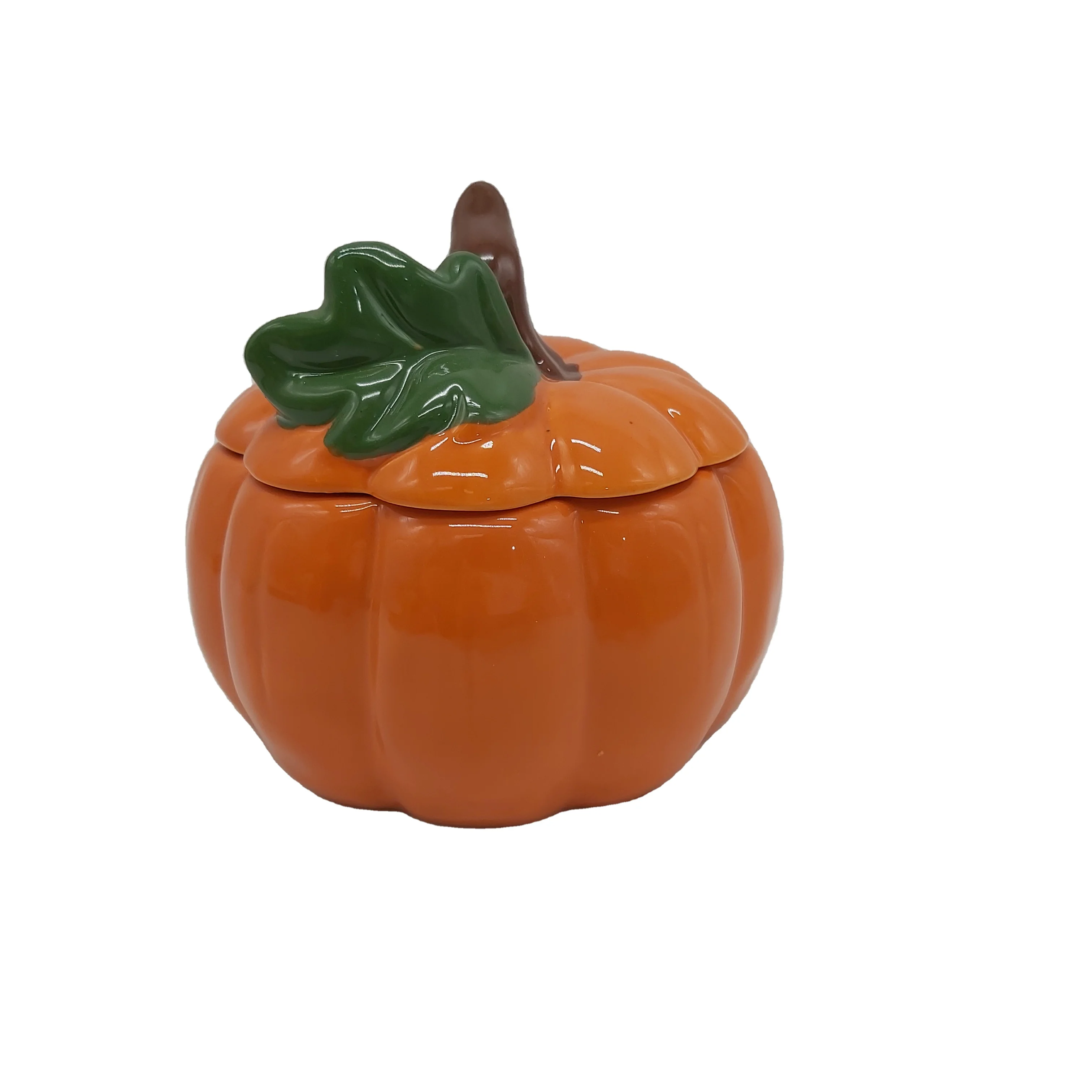 
hot sale small ceramic holiday ornament halloween decoration pumkin jewellery box casket for home decor 