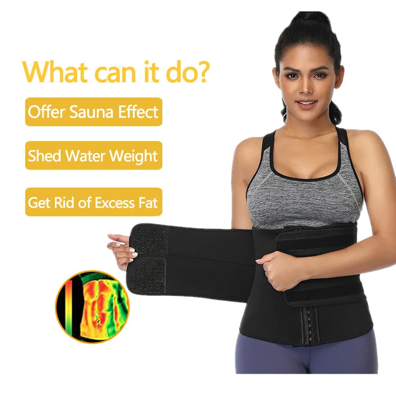 Quality 2 Two Strap Black Double Belt Neoprene Waist Trainer Women Plus Size