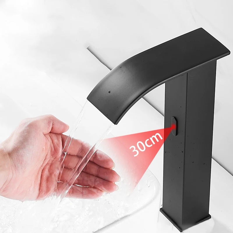 Modern Bathroom Contact Automatic Infrared Sensor Sink Faucet Bathroom Brass Washbasin Faucet