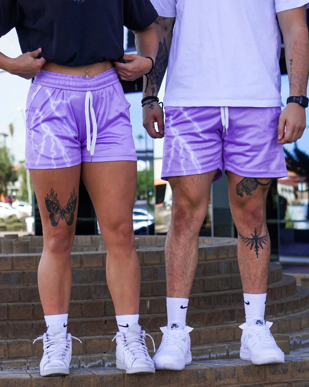 Summer Blank Sublimation Lightning Graphic Mesh Shorts for Men Running Shorts 5 inch inseam Custom Short Pants OEM ODM