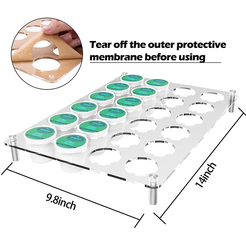 Countertop or in Drawer Storage Acrylic Flat Countertop Coffee Pod Organizer Holder K Cup Organizer Tray for 24 Coffee Pods