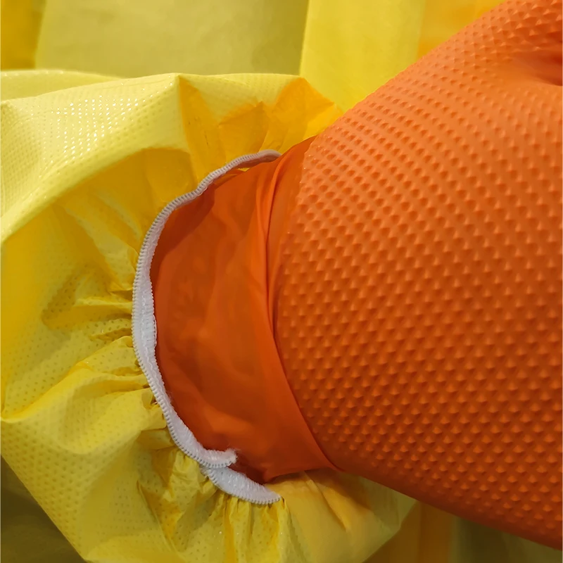 Orange Safety Clothing PPE Working Uniform Hazmat Chemical Protective PP PE Waterproof Wholesale Custom Coverall for Men