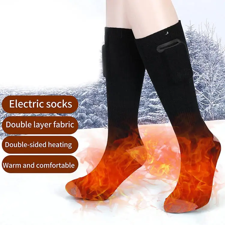 Rechargeable Electric Washable Heating Thermal Sock Winter Cotton Socks Heated Socks for Outdoor Hiking Skiing