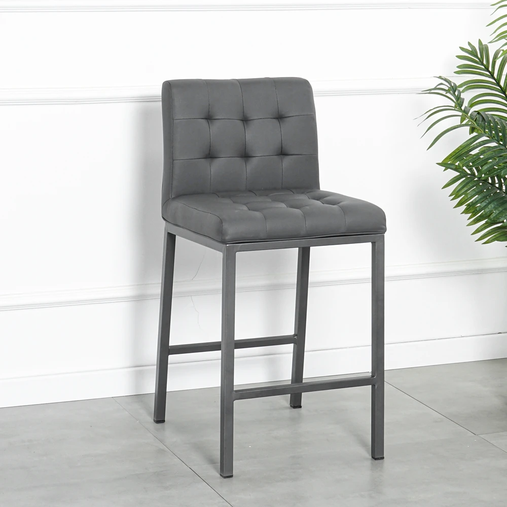 Cheap antique custom pub restaurant hotel office furniture pu leather seat bar stool chair with footrest