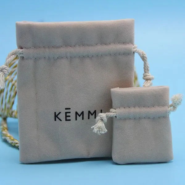 Роскошные бархатные мешочки для ювелирных изделий на шнурке с логотипом под заказ, замшевые подарочные пакеты для упаковки