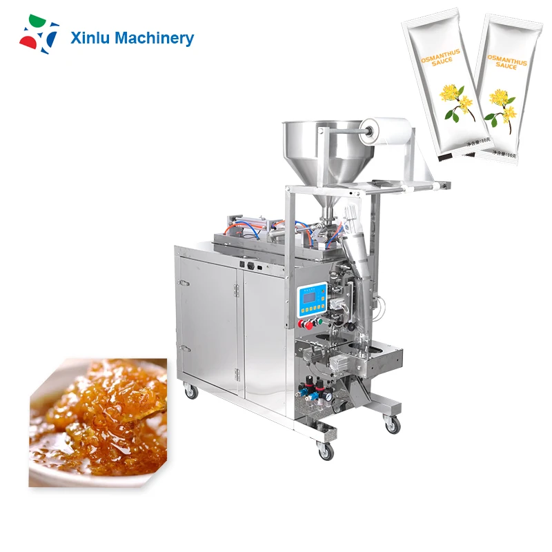 Automat mini honey viscous liquid vffs gel peanut  butter fruit pulp paint sauce astmta filling packaging machine