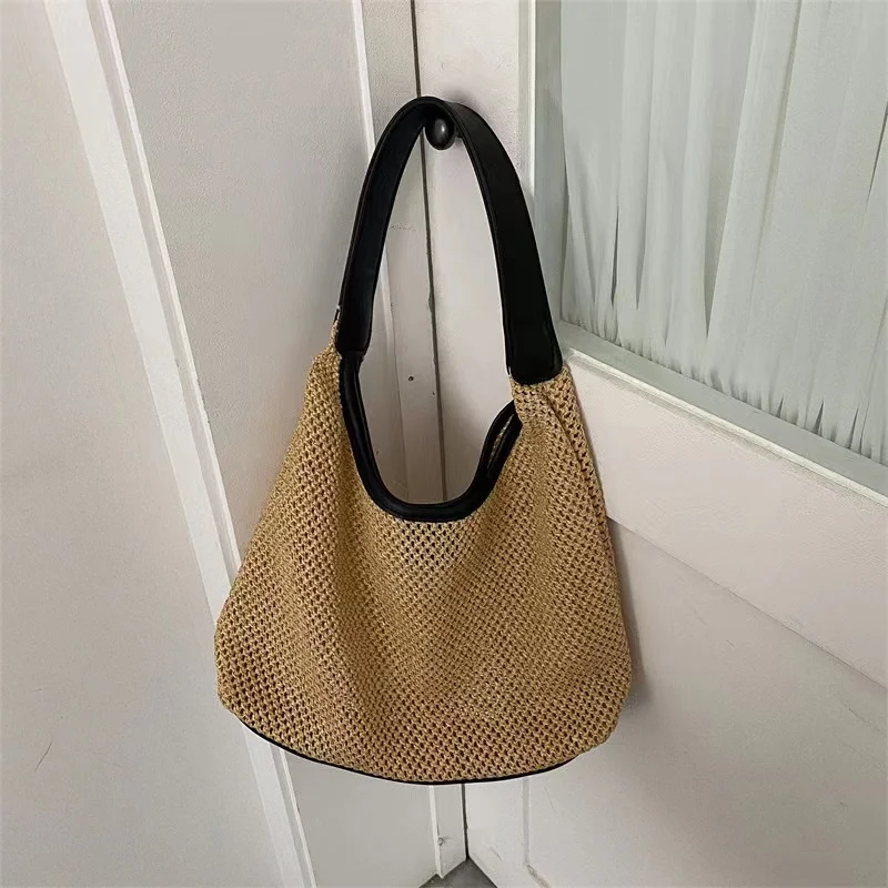 Women Leaky Cool Woven Bag Lightweight Messenger Bags Fashion Trend 2023 New for Ladies to Use Female Bags Knit String