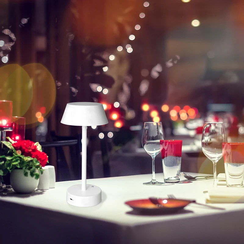 Modern Nordic Hotel Bedside Light Luxury Restaurant Cordless Battery Multifunction Portable LED Table Desk Lamp Rechargeable