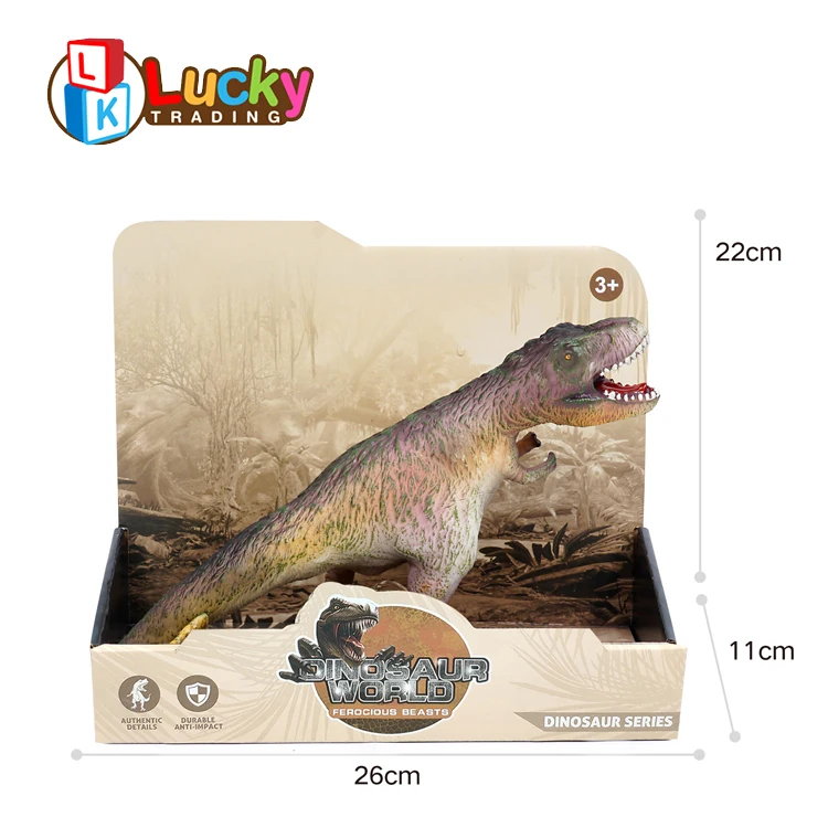 Lucky Toys Wholesale PVC Jungle Animal Model Plastic Wild Animal Toy Set Animatronic Dinosaur with IC