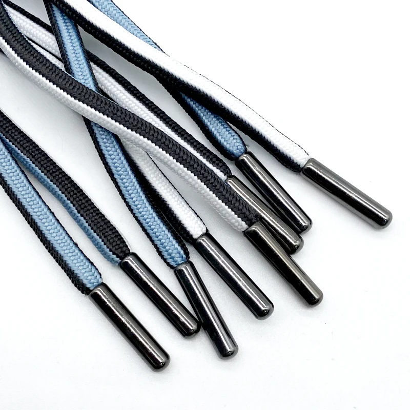 Factory wholesale Round Polyester Rope Custom Hoodie Strings With Metal Tips Laces Aglet Drawcord String For Hoodie