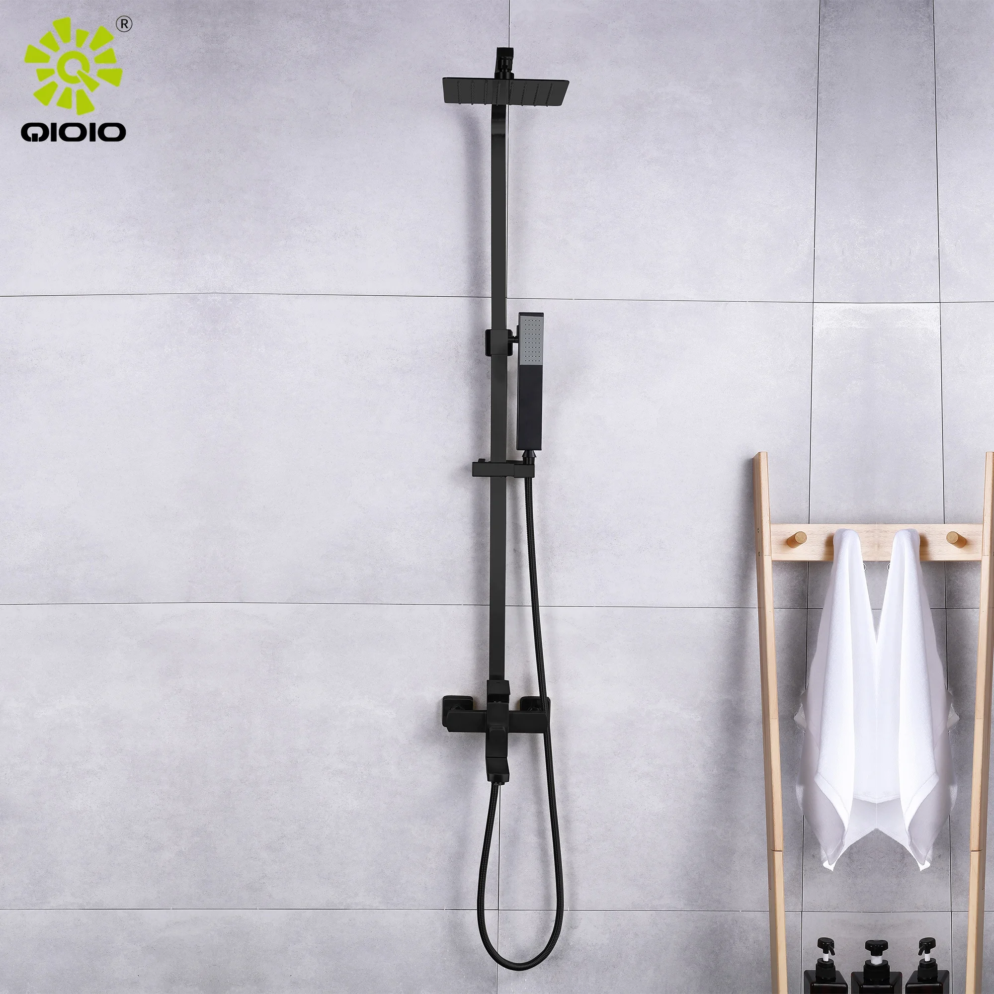 China Guangdong modern design 304 stainless steel free lead hot cold rain bath shower set rainfall bathroom shower set